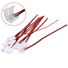 Wholesale 10Pcs PCB Cable 2 Pin LED Strip Connectors 3528/5050 8m/10mm Width PCB Ribbon Single Color Adapter 2024 - buy cheap