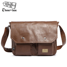 Three Box Famous Brand Casual Men Crossbody Bags For Men Business Handbag Vintag Leather Shoulder Messenger Bag Male Travel bags 2024 - buy cheap