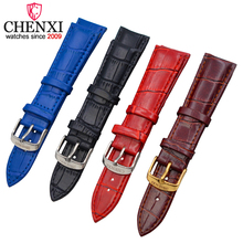 CHENXI Brand Luxury Leather Watch Band Men Black/Red/Blue/ Brown Waterproof Straps 20mm 22mm 24mm Leather WatchBand 2024 - buy cheap