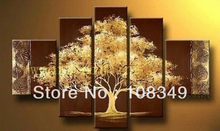 hand-painted  wall art  Light yellow cloud  wall  home decor Landscape Frame canvas  oil painting 5pcs/set mixorde 2024 - buy cheap