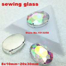 Cristal AB cor Sew On cristal Oval fantasia pedra com garra definir 8x10mm10x14mm, 13 x 18 mm, 18 x 25 mm, 20 x 30 mm para jóias, Vestuário 2024 - compre barato