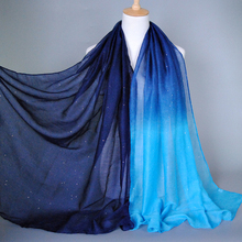 ¡Nuevo! Bufanda de algodón con estampado de purpurina de color ombré, chales pashmina para largos de invierno, banda de silenciador musulmán, bufandas/bufanda 2024 - compra barato