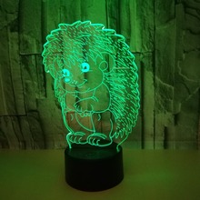 Nuevo erizo 3d Lámpara Multi color táctil remoto LED VISUAL lámparas de mesa para regalo para el salón atmósfera Animal 3d lámpara de escritorio de noche 2024 - compra barato