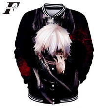 LUCKYFRIDAYF 2018  Tokyo Ghoul cotton  Anime 3D printed Baseball Jacket bomber men women Sweatshirt winter jacket coat tracksuit 2024 - buy cheap