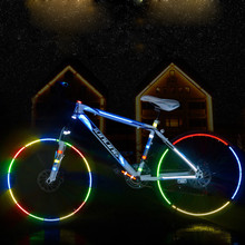 Al aire libre adhesivos reflectantes para motocicleta bicicleta Reflector bicicleta seguridad de Ciclismo de pegatina de llanta cinta noche ciclismo más seguro herramienta 2024 - compra barato