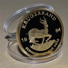 Krugerrand-moneda chapada en oro 1984, 40 mm con cápsula, 50 unidades por lote, envío gratis 2024 - compra barato