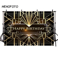 Фон для фотосъемки на день рождения MEHOFOTO для Great Gatsby тема черные золотые декорации фон для фотостудии 2024 - купить недорого