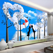 Papel de parede decorativo casais românticos amor criatividade 3d tv fundo da pintura 2024 - compre barato