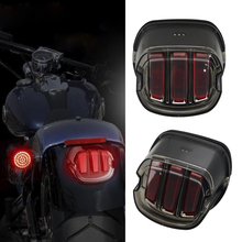 Luz LED trasera para matrícula de motocicleta, luces intermitentes de freno rojas para Harley Fatboy Heritage Softail Lo FLST, accesorios 2024 - compra barato