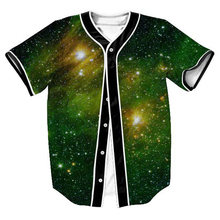 Футболка мужская бейсбольная с 3D рисунком, Повседневная рубашка с коротким рукавом, топ в стиле хип-хоп, уличная одежда, космос, галактика 2024 - купить недорого