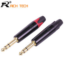 2Pcs/1Pair 6.35mm Jack Microphone plug 6.35mm 3 pole Male plug Assembly wire Connector Smoothly plating Audio speaker adapter 2024 - buy cheap