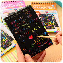 12 pcs/Lot Novelty drawing book DIY Scratch note Sketch Black cardboard book for kids toy carderno Escolar School Supplies 6626 2024 - buy cheap