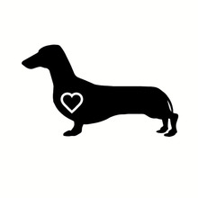 16*9.5CM Dachshund Heart Creative Fashion Car Stickers Cartoon Animal Motorcycle Decorative Decals C6-1532 2024 - buy cheap