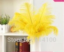 wholesale 50pcs 30-35cm/12-14inch high quality Yellow Color fluffy Ostrich Feather wedding decoration craft /DIY accessories 2024 - buy cheap