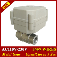 Water Electric Valves 2 Way SS304 DN8 DN10 AC110V-230V 3/4/7 Wires 1/4" 3/8'' Normally Open/Close Valves Metal Gear Low Pressure 2024 - buy cheap