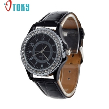 bayan kol saati high quality Amazing Synthetic  Leather Crystal Dial Lady Wrist Watch Bracelet Quartz Hour Dropshipping 80710 2024 - buy cheap