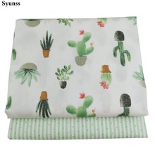 Tela de costura para ropa de cama, tejido acolchado de algodón con diseño de Cactus verde, para Patchwork, decoración textil para el hogar 2024 - compra barato