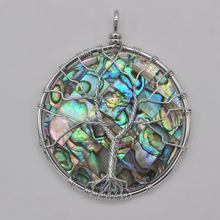 Natural Lucky Handmade Tree of life New Zealand Abalone Shell Wire Wrap Pendant Jewelry For Gift S067 2024 - buy cheap
