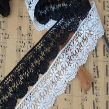 Hot sale Lace accessories Black and white fine flower embroidery water soluble lace 2024 - buy cheap