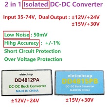 High-Voltage Dual Isolated EBik Power 36V 48V 64V 72V to +-12V 15V 24V DC DC Step-down Converter Lead-acid battery car LED Audio 2024 - buy cheap