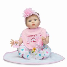 Силиконовые куклы Новорожденные, 22 дюйма, круглое лицо, высокое качество, Реалистичная милая кукла принцессы, куклы Новорожденные, детские куклы в подарок 2024 - купить недорого