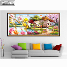 Pinturas de diamantes 5D DIY, mosaico de paisajes, jardín, cabañas, bordado de diamantes, Kit de punto de cruz para sala de estar, decoración del hogar XY20 2024 - compra barato