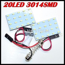 Бесплатная доставка Оптовая продажа белый 3 Вт 3014smd светодиодный 20 светодиодный smd автомобильный интерьерный светильник T10 гирлянда купольный адаптер 12 В, Светодиодная панель для автомобиля светильник 2024 - купить недорого