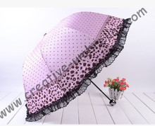 Imitation paradise parasol,UPF>40+,ladies'parasol,silver coating(UV protecting),boder embroidery,leopard desgin,mixed order 2024 - buy cheap