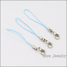 100 Pcs Per Lot  light blue  color Cell Phone Lanyard Cords Strap Lariat Mobile Lobster Clasp    65mm/2.56'' 2024 - buy cheap