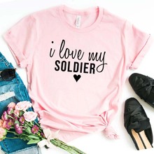 Я люблю своих солдат; армия, девушка, женская футболка, хлопок, повседневный хипстер, забавная футболка, подарок, леди Юн, девушка, топ, футболка, Прямая поставка, ZY-346 2024 - купить недорого