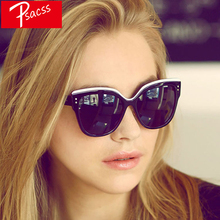 Psacss olho de gato do vintage óculos de sol moda feminina designer feminino retro óculos de sol espelho lunette de soleil femme uv400 2024 - compre barato