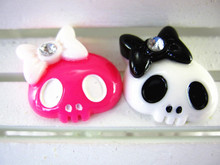 30pcs/lot  DIY resin cabochons accessories  flat back resin Halloween skull with bow mix colors 2024 - buy cheap