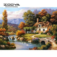 5D DIY Diamond Embroidery Painting Cross Stitch Mountain Houses Home Decoration Full Mosaic Crafts 3d  Kit For Needlework BJ280 2024 - buy cheap