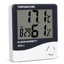 HTC-1 Indoor Room LCD Digital Electronic Thermometer Hygrometer Measuring Temperature Humidity Meter Alarm Clock Weather Station 2024 - купить недорого