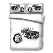 White Black Bedding Sets Motorcycle Duvet Cover Bed Sheet Set Single Full Queen King Size 3PCS New Arrival 2024 - buy cheap