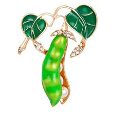 Pea Pods  Brooches Pins for Women Rhinestone Brooches Pins Cute Jewelry Scarf Plant shape Brooches gifts 2024 - buy cheap