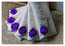 purple or royal blue or lanvender burlap lace wedding shabby chic Bridal clutch Purses makeup toiletry kits Gift Make Up Bags 2024 - buy cheap