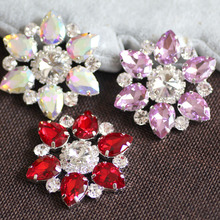 58mm Flower Shape crystal Sew On Rhinestone With Claw Setting Fancy Stone Rhinestone applique Buttons For DIY Wedding Dress 2024 - buy cheap