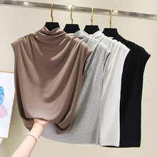 Летняя туника женская, на кнопках, с треугольным вырезом, без рукавов, свободная, повседневная, женская одежда, уличная одежда 2020 2024 - купить недорого