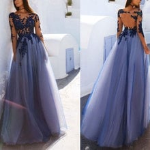 New Arrival Lace Evening Dresse Formal Party Gown Vestido Noiva Sereia Long Sleeves A-LINE Prom Party Robe De Soiree Illusion 2024 - buy cheap