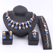 African Beads Jewelry Sets For Women Wedding Accessories Fine Gold Color Gem Costume Statement Necklace Jewelry Set 2024 - buy cheap