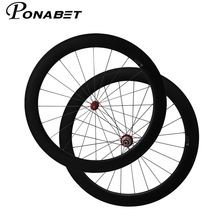 PONABET puxar Em Linha Reta R36 60mm clincher rodas de bicicleta com powerway hub carbono cn aero 424 raios da fábrica de Taiwan 2024 - compre barato