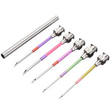 5pcs Metal Craft Crochet Knitting Needle EmbroideryStitching Punch  Weave Needle Handmade Crochet Sewing Tools 2024 - buy cheap