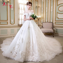 White Wedding Dress with Veil Vintage Bridal Gown Sequined Beading Vestido de Noiva Princesa Hochzeitskleid Chapel Train 2024 - buy cheap