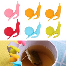 HILIFE Randome Color Mug Hanging Tool Cute Snail Shape Cup Decoration Tool Tea Bag Holder Cup Silicone Tea Clips 2024 - buy cheap