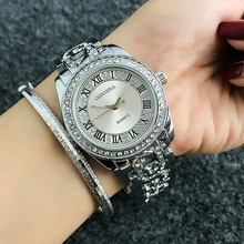 Relógio feminino com numerais romanos, relógio de pulso feminino ouro rosê, saat montre 2024 - compre barato