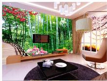 Пользовательские фото обои 3d фрески обои идиллический пейзаж бамбуковый лес пейзаж модная Гостиная ТВ установка настенные бумаги 2024 - купить недорого