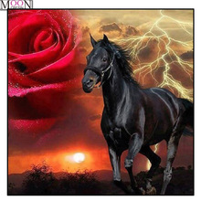 DIY Diamond Embroidery Red Rose Horse Painting Cross Stitch Full Square Drill Rhinestone Mosaic Decoration Artwork 2024 - buy cheap