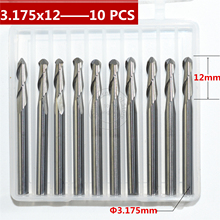 10 PCS-3.175mm*12mm,CNC machine insert bit,solid carbide milling cutter,2 flutes ball nose end mill,relief woodworking 2024 - buy cheap