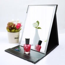 Складной кожаный столик, дорожное ручное компактное зеркальце для макияжа складывающиеся зеркала, косметическое зеркало, инструменты для макияжа 2024 - купить недорого
